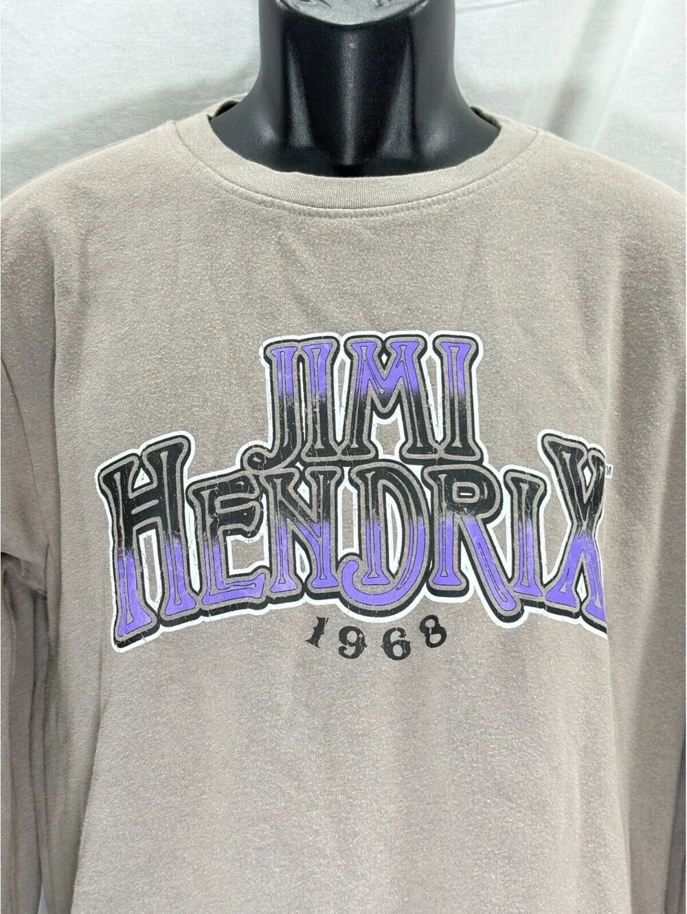Jimi Hendrix 1968 Sweatshirt Size Small Gray Authentic Hendrix Fleece Lined